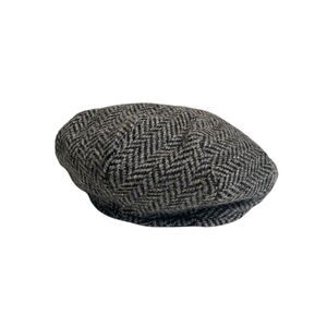 Hanna Hats Donegal Ireland Herringbone Wool Flat Cap Made in Ireland Men Size S